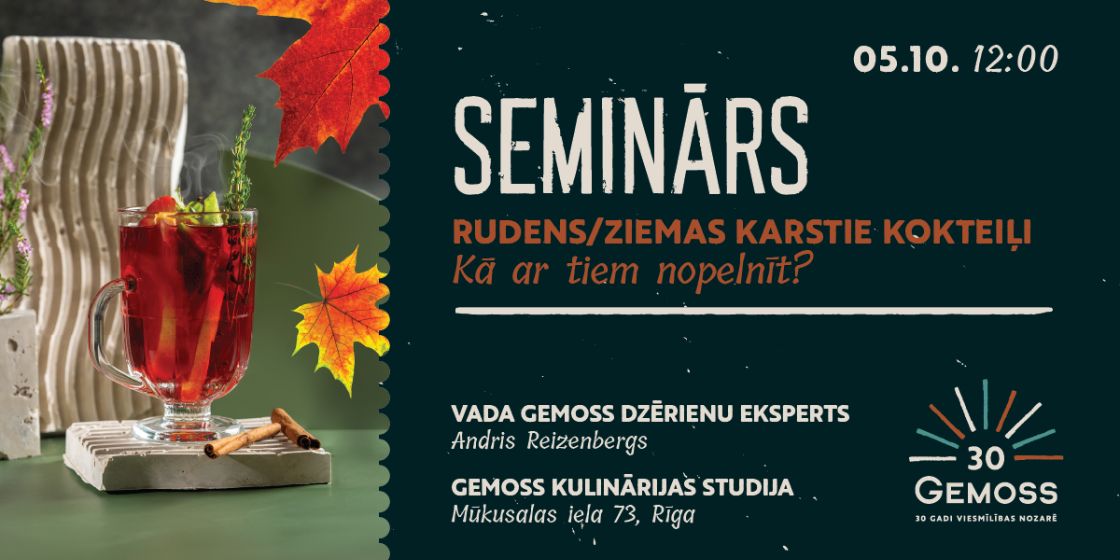 Seminārs ar kokteiļu ekspertu Andri Reizenbergu “Rudens / ziemas karstie kokteiļi un kā ar tiem nopelnīt?”