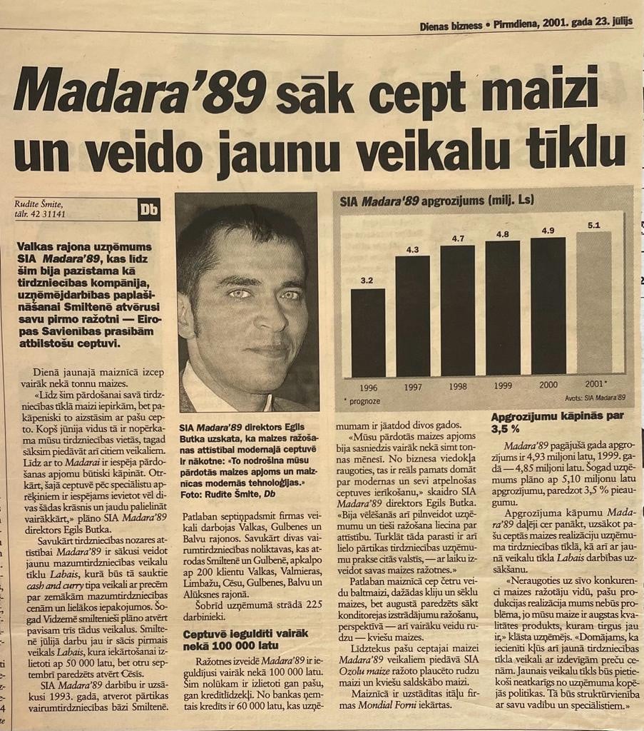 Madara 89 sāk cept maizi un veido jaunu veikalu tīklu